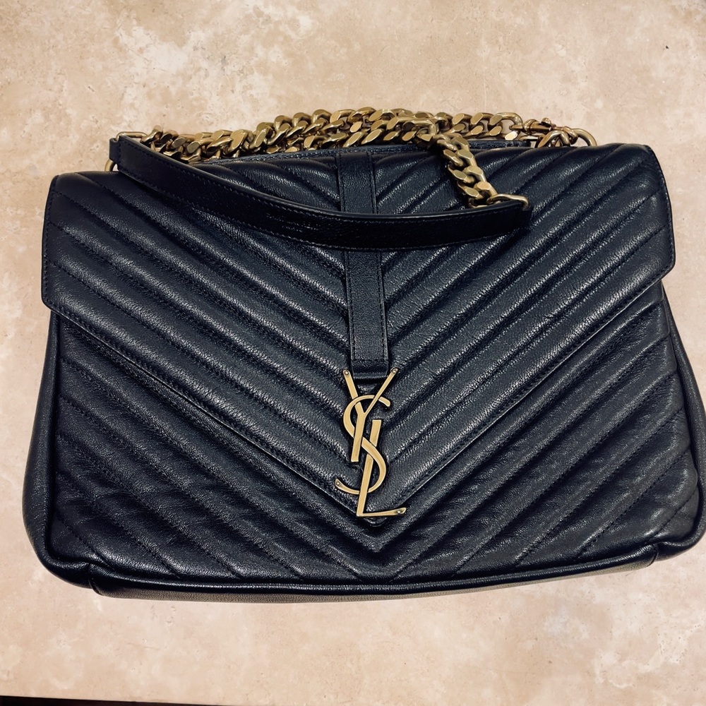 Saint Laurent “College” Top Handle Bag – Quilted Leather (Like New)